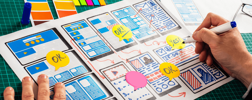 Desenho de como seria uma landing page